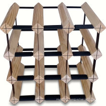 12 Bottle Bordex Modular Wood and Metal Wine Racks